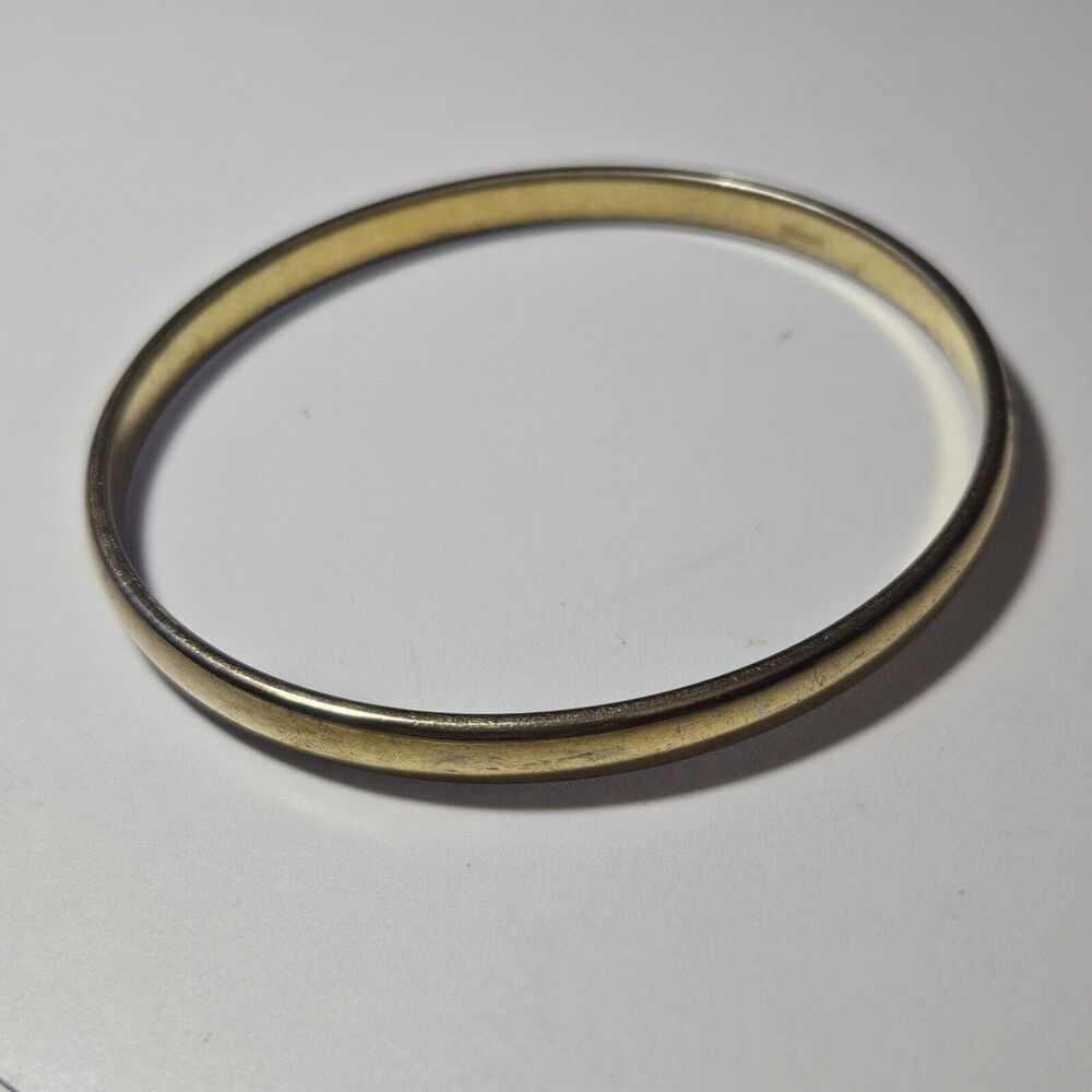 Vintage Monet Gold Tone Costume Bangle Bracelet 7.75 Inches - Picture 10 of 10